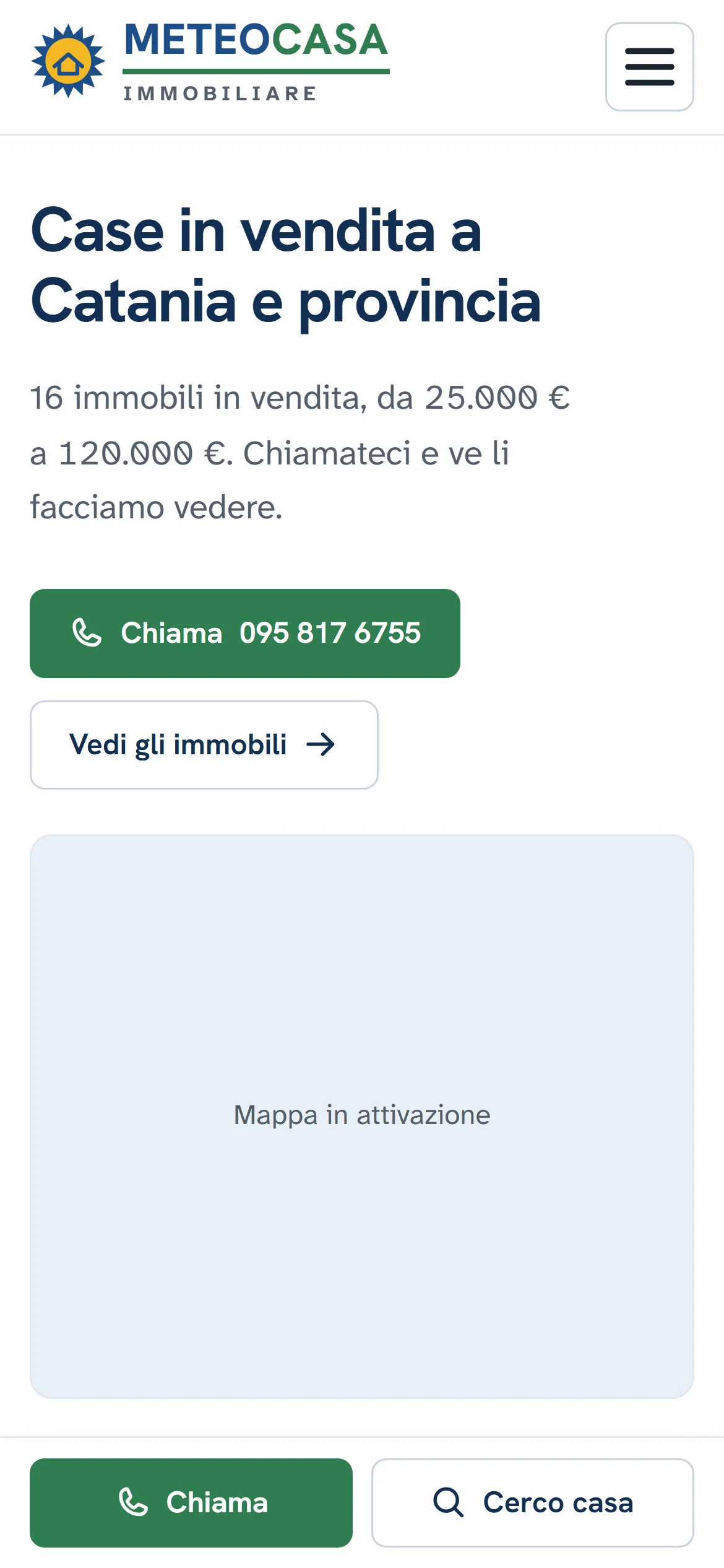 Meteocasa Immobiliare: versione da telefono