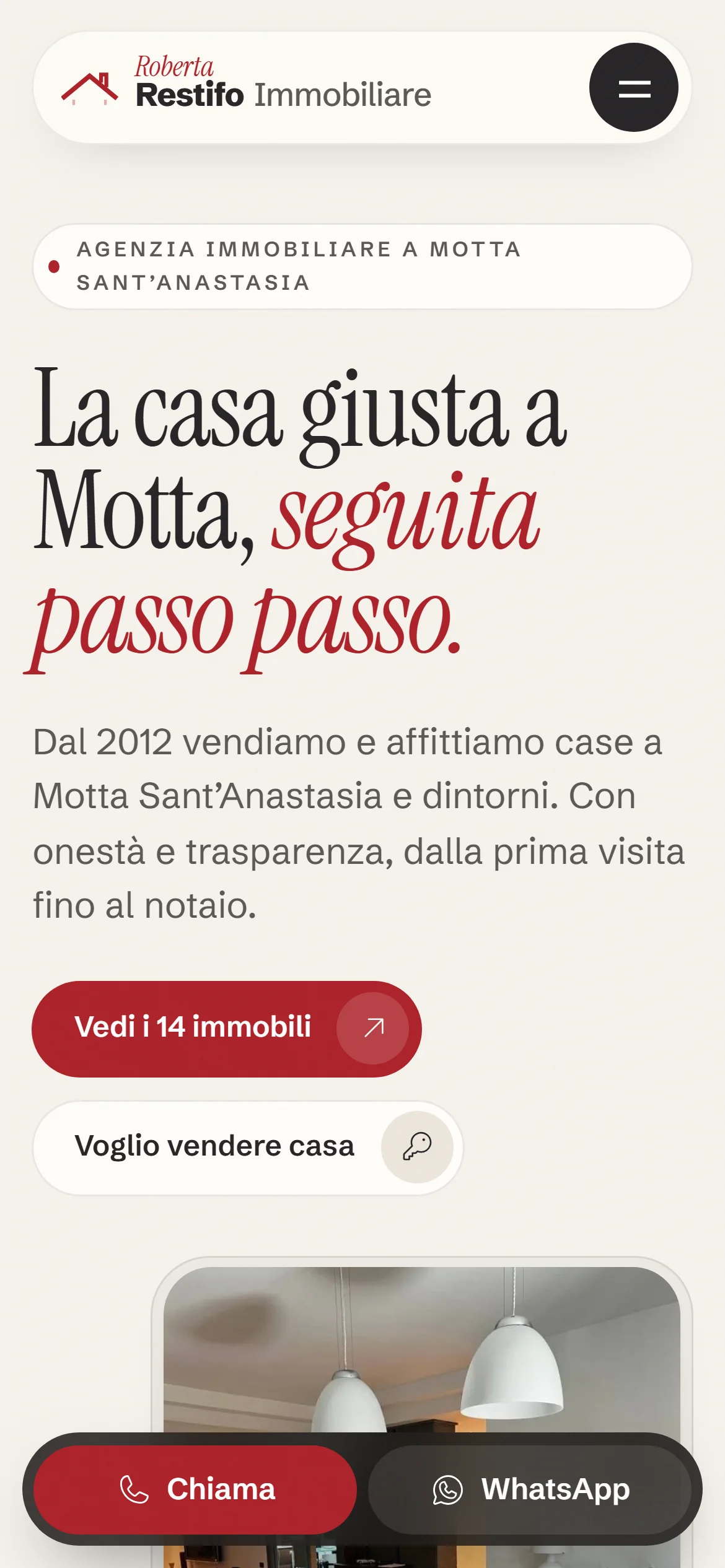 Roberta Restifo Immobiliare: versione da telefono
