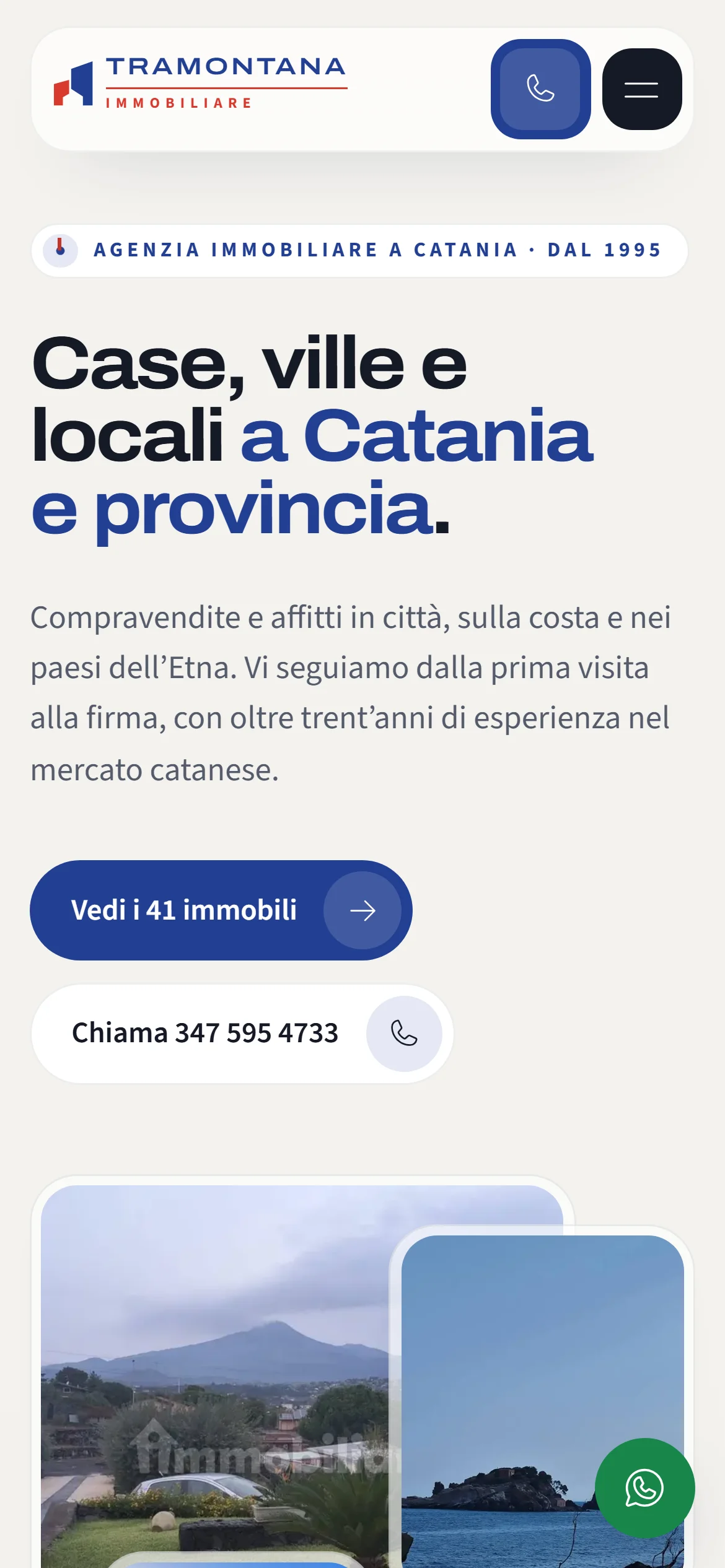 Tramontana Immobiliare: versione da telefono